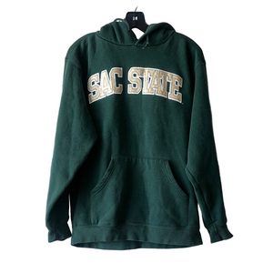 Jansport sacramento sac state Green Hoodie sweatshirt with gold logo
